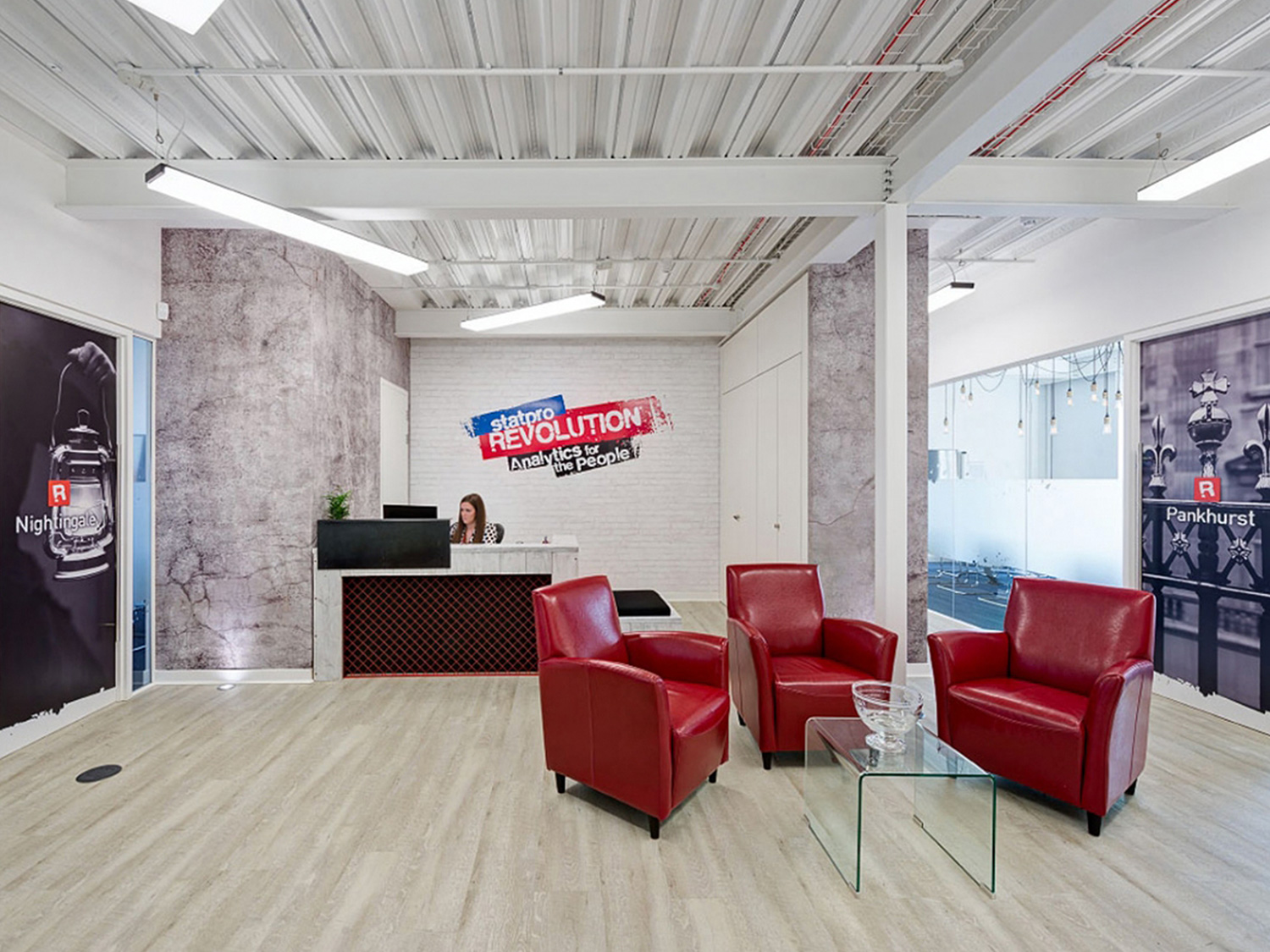 the branded London office reception 
