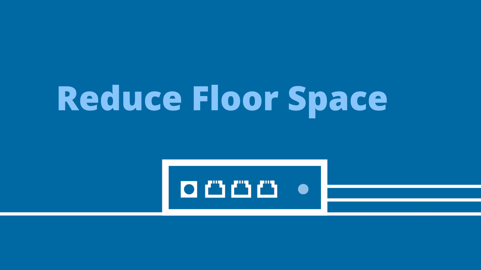 text reading reduce floor space and an illustration of a terminal. Enabling brand progression